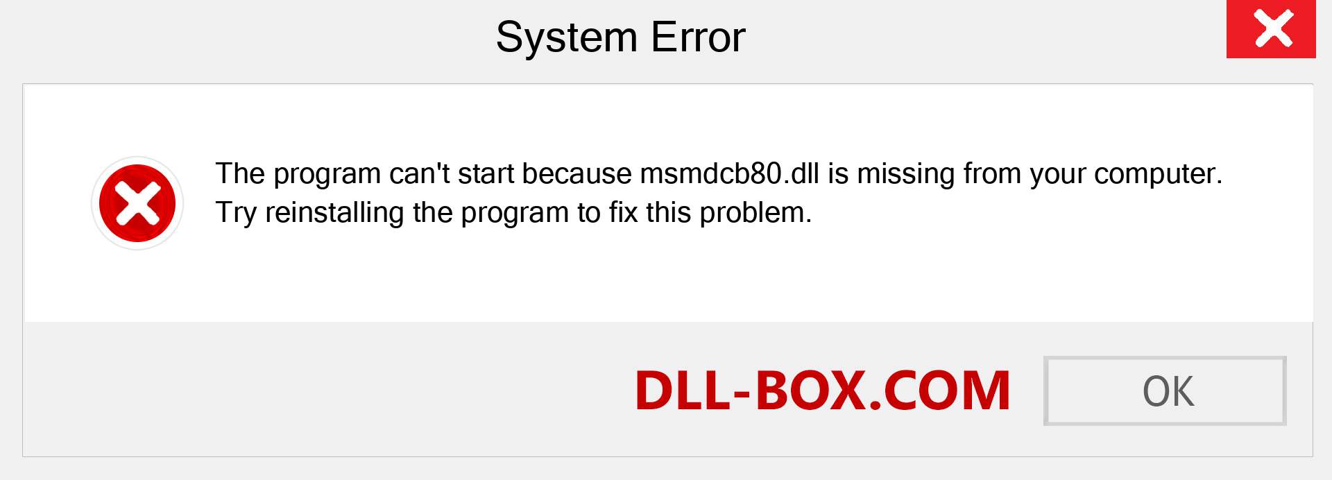  msmdcb80.dll file is missing?. Download for Windows 7, 8, 10 - Fix  msmdcb80 dll Missing Error on Windows, photos, images