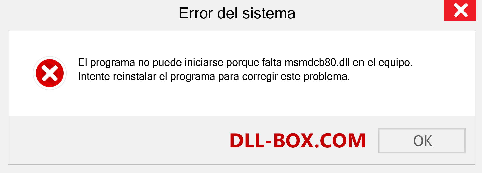 ¿Falta el archivo msmdcb80.dll ?. Descargar para Windows 7, 8, 10 - Corregir msmdcb80 dll Missing Error en Windows, fotos, imágenes