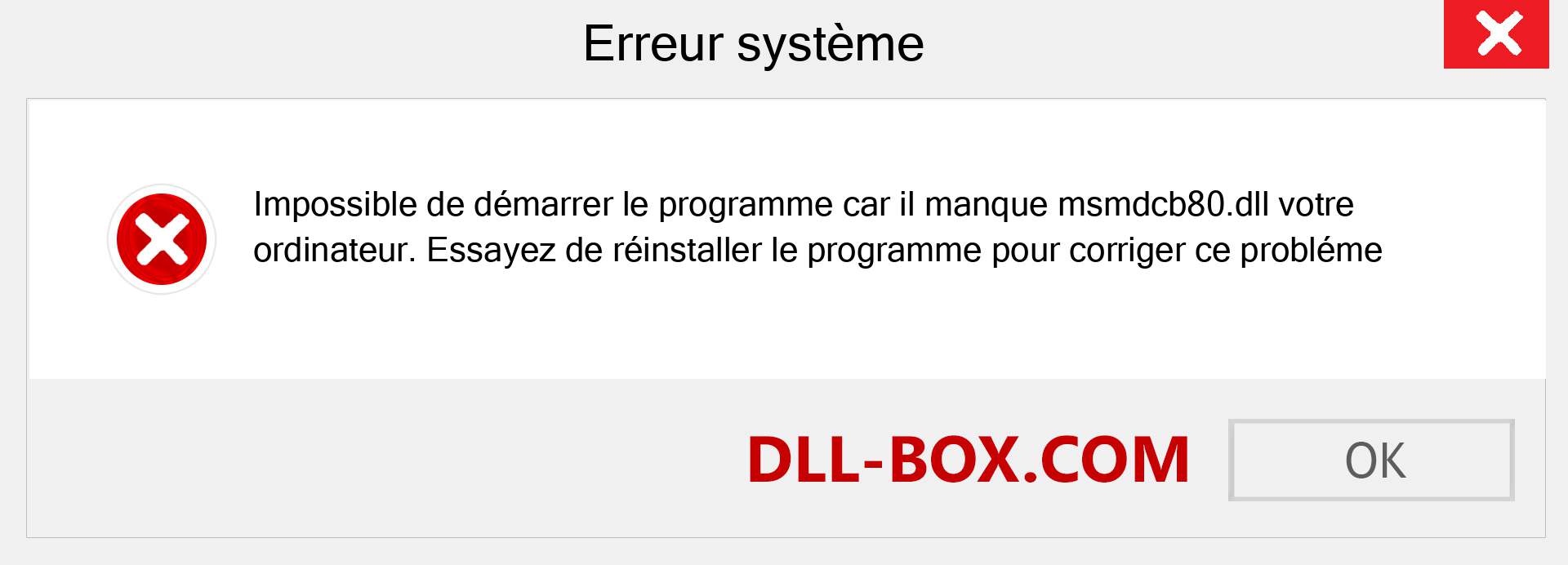 Le fichier msmdcb80.dll est manquant ?. Télécharger pour Windows 7, 8, 10 - Correction de l'erreur manquante msmdcb80 dll sur Windows, photos, images